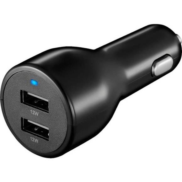 Insignia™ - 24 W Vehicle Charger with 2 USB Ports - Black - Picture 2 of 5